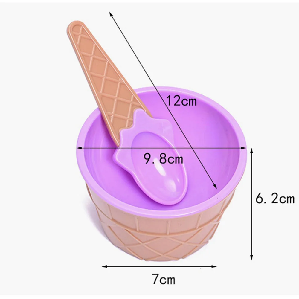 Ice Cream Cups and Ice Cream Scoop Set Summer Essential Party Cone Planter with Spoon Kitchen Supplies Kitchen Tools