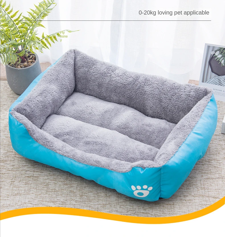 “comfy square plush pet bed for dogs and cats – available in medium to large sizes”