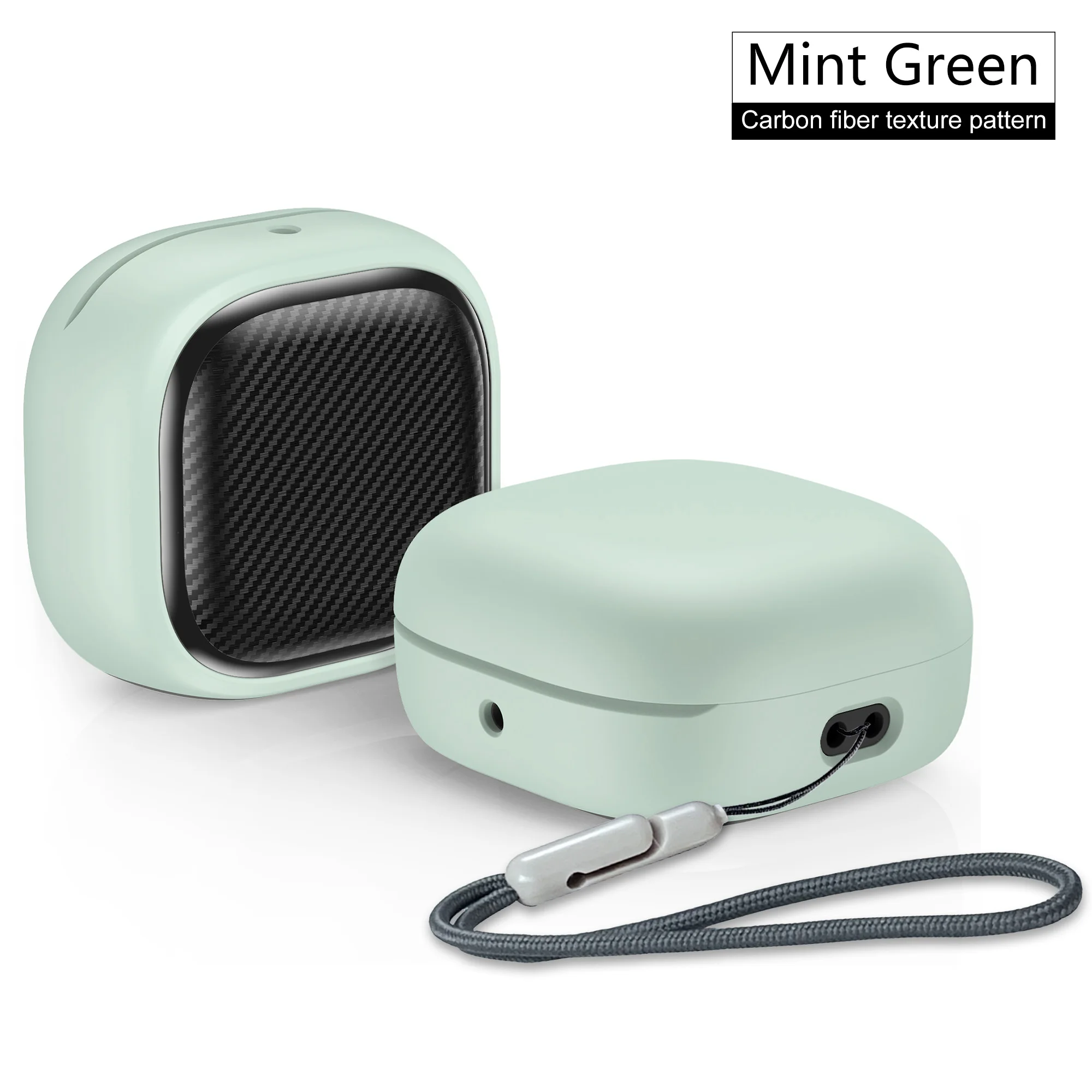 Stylish Fiber Stripes Protective Earbud Case with Lanyard