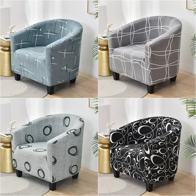 Elastic Geometric Spandex Sofa Cover Relax Stretch Single Seat Club Couch Slipcover for Living Room Armchair Protector Cover