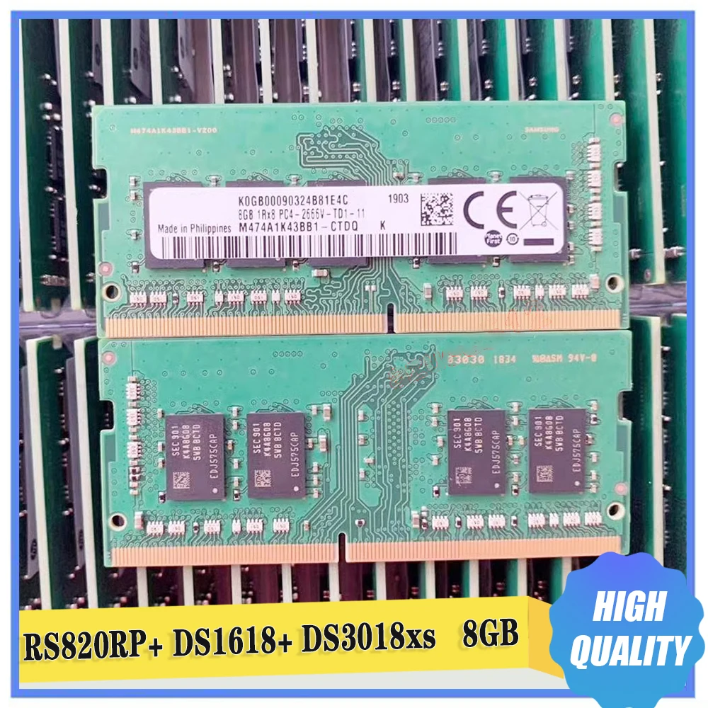 Memoria Di Archiviazione 8G 2666 Ddr4 Ecc Sodimm Rs820Rp + Ds1618 + Ds3018Xs 1 Rx8 8Gb Per Sinologia