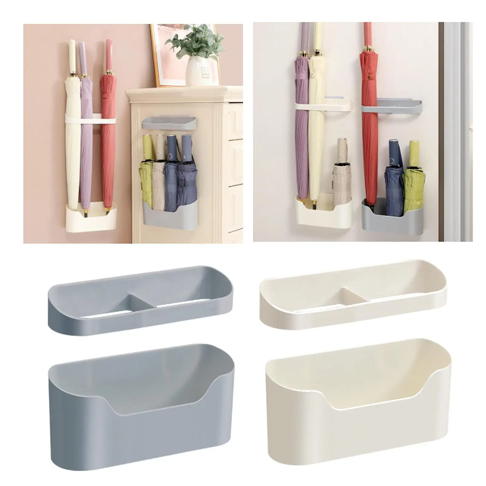Umbrella Holder Umbrella Storage Rack Umbrella Holder Wall Hanging Adjustable Entryway Simple for Long and Short Removable Organizer Shelf