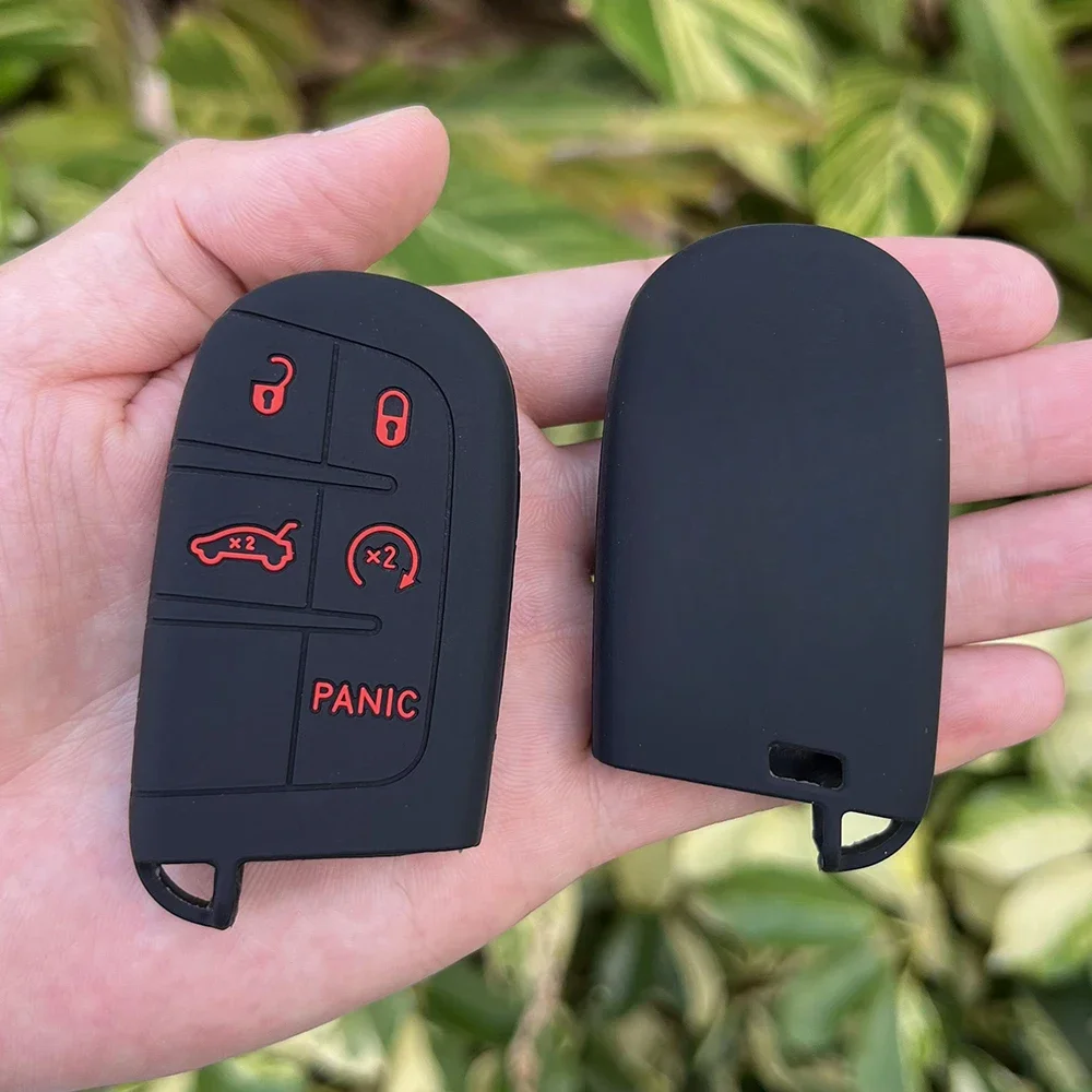 thumbnail image 1 of Funda protectora de silicona para llave de coche, para Jeep Grand Cherokee Compass Dodge Charger Chrysler 200 300 300C, llavero, piezas de automóvil, 1 of 5