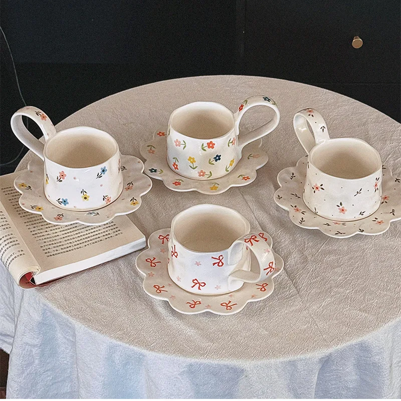 

Креативная керамическая кофейная чашка в стиле Ins, асимметричная чайная чашка для молока, чашка для завтрака, овса, кухонные аксессуары, украшение для дома