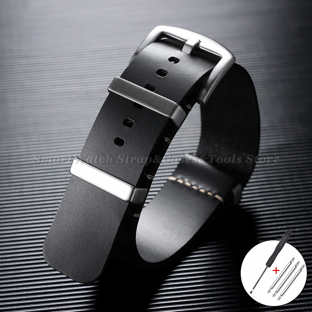 Premium Retro Genuine Leather Watch Strap - Men’s Replacement Wristband
