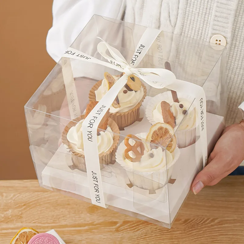 Transparent Cake Packing Boxes with Handle, High-Capacity Clear Cupcake Pastry Gift Wra... - SKU TCPB0827 - UGI Packaging