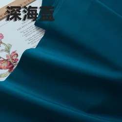 Pure Cotton Fabric in Solid Color - 140x50cm Plain Weave for DIY Craft and Sewing Projects (Deep Sea Blue)