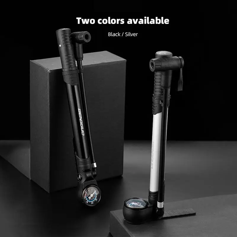 

Насос велосипедный из алюминиевого сплава, портативный воздушный насос высокого давления с манометром и интеллектуальным воздушным соплом для дорожного и горного велосипеда