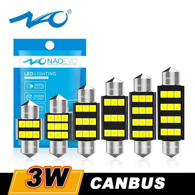 NAO C5W LED CANBUS Ultra Bright 28mm 31mm Festoon 36mm 39mm 41mm 44mm C10W  Car Bulb C3W 12V Auto Interior Light Powerful Lamp - AliExpress