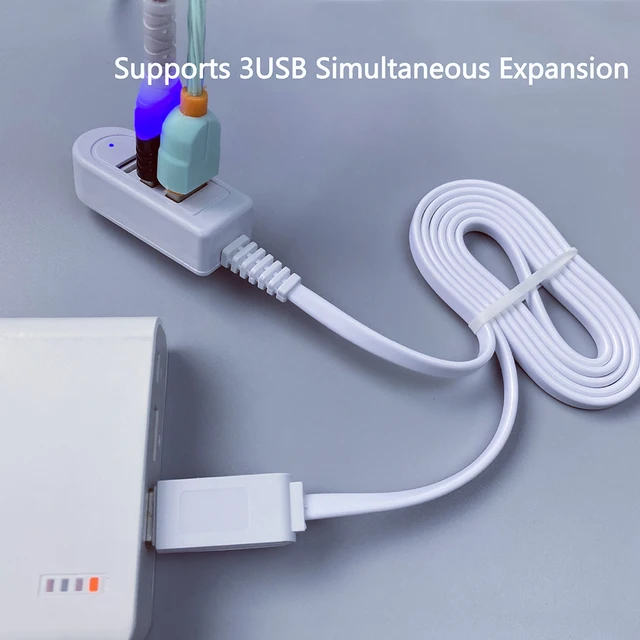 3 In 1 USB Splitter Socket Multi-function 3A Charger Converter USB Port Hub Digital Data Cables Accessories Extension Cable Line
