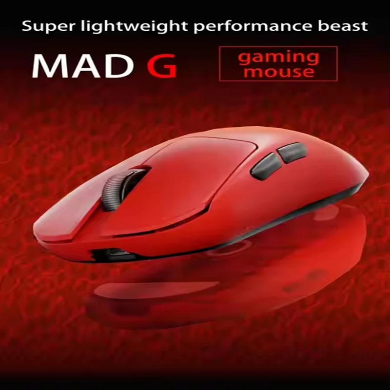 MAD G MAX 프로페셔널 게이머 마우스 듀얼 모드 PAW3395 커스텀 게임 42000 DPI 8000Hz 폴링 레이트 경량 무선 게이밍 마우스