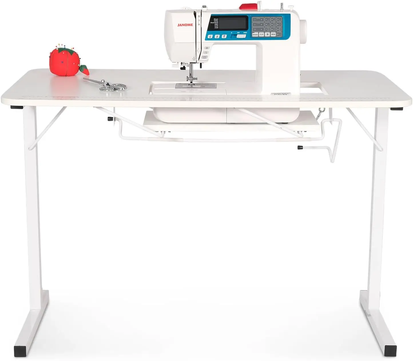 601 Gidget I Sew-Much-More Folding Sewing, Cutting, Quilting, and Craft Table, Portable with Lift, White