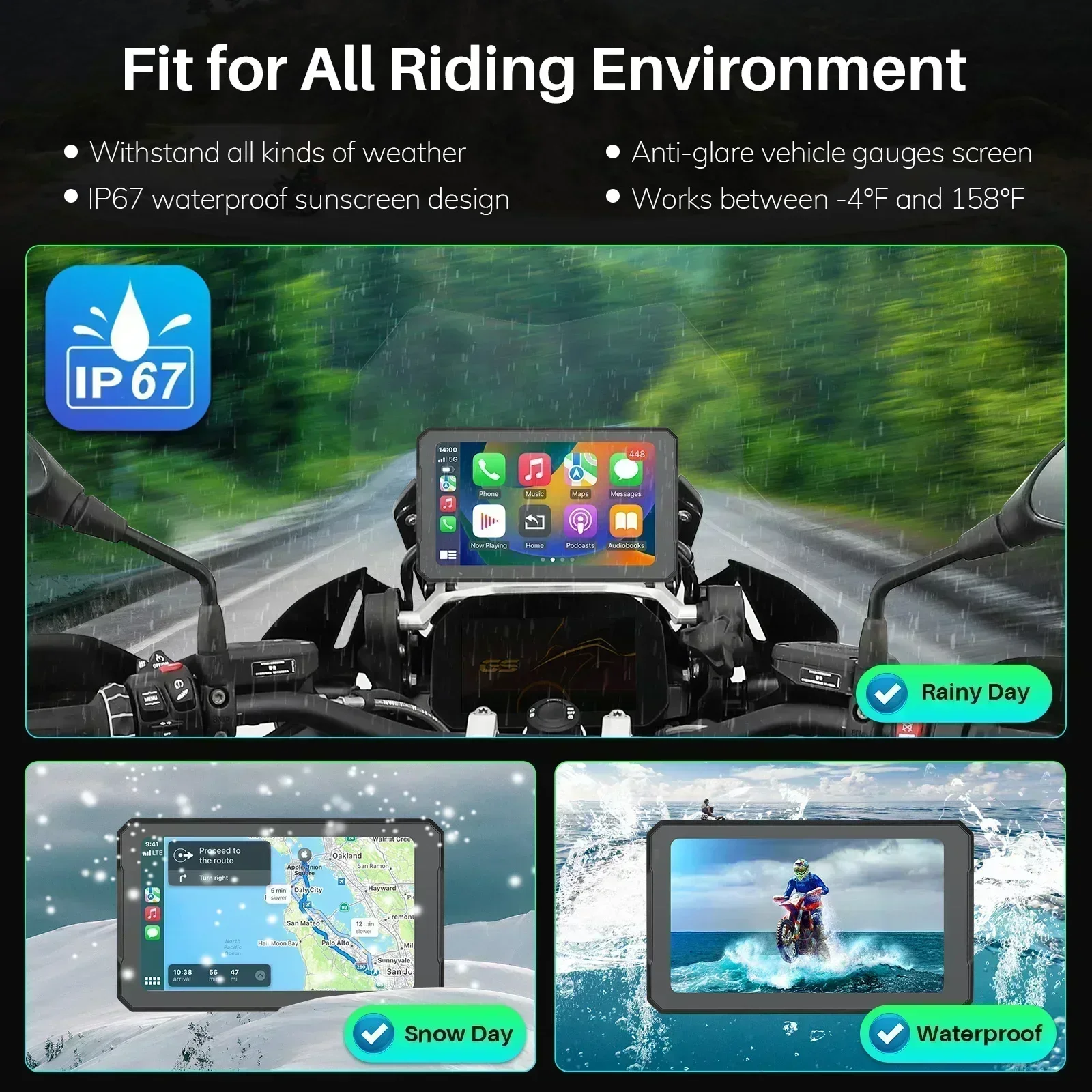 7 inch motor navigatie met Apple CarPlay en Android auto