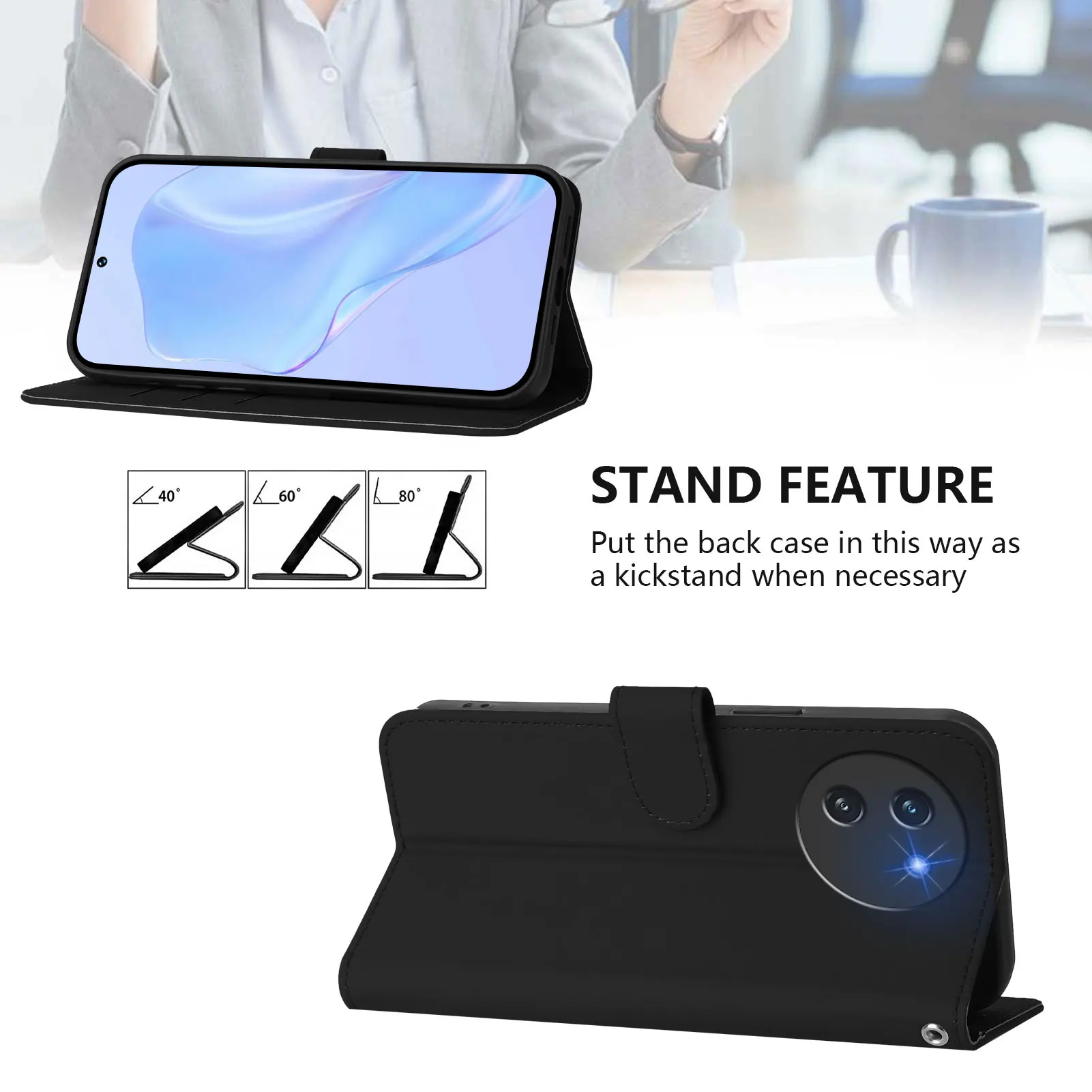Leather Flip Wallet Phone Case with Magnetic Closure – Protective Cover