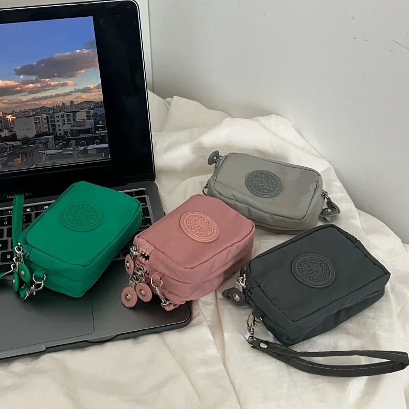 Mini Coin Purse Key Bag Women Wallets Zipper Waterproof Portable Three Layer Card Holder Female Girl Handbag Headphone Bag Gift
