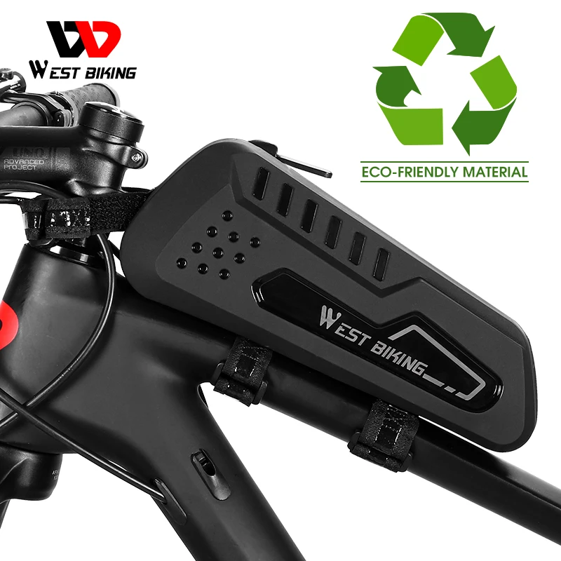 

WEST BIKING Degradable Hard Shell Bicycle Bag Waterproof Top Tube Bag Rainproof MTB Bike Front Frame Bag Cycling Accessories