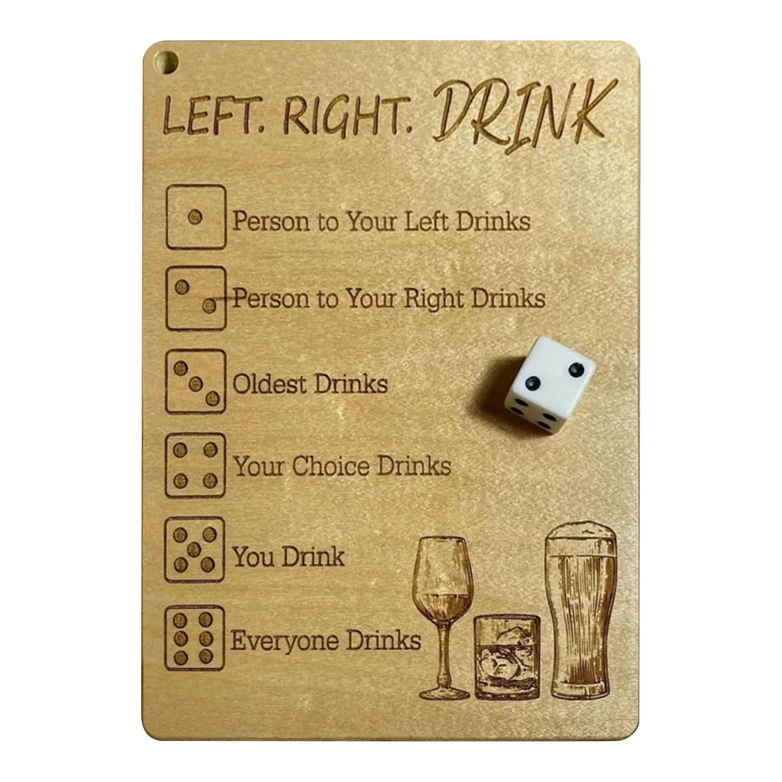 Couple Game Wooden Left Right Drink Drinking Game Square With Dice Adult Drinking Game Funny Dice Tray Party Games 5