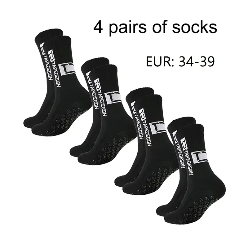 4 pairs of new TC mid tube glued football socks for sports training and competition, non slip and breathable socks - Image 7