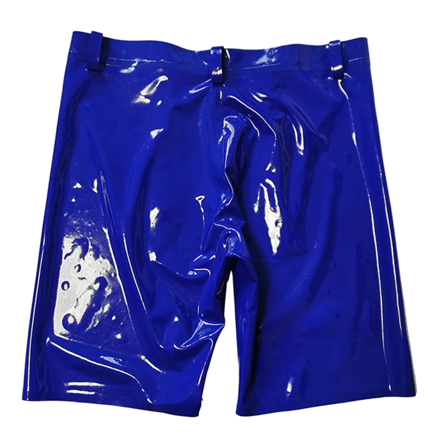 Sexy Latex Men Panties Shorts Male Rubber Boxer With Crotch Cover Handmade Pants Clothing S-LPM038