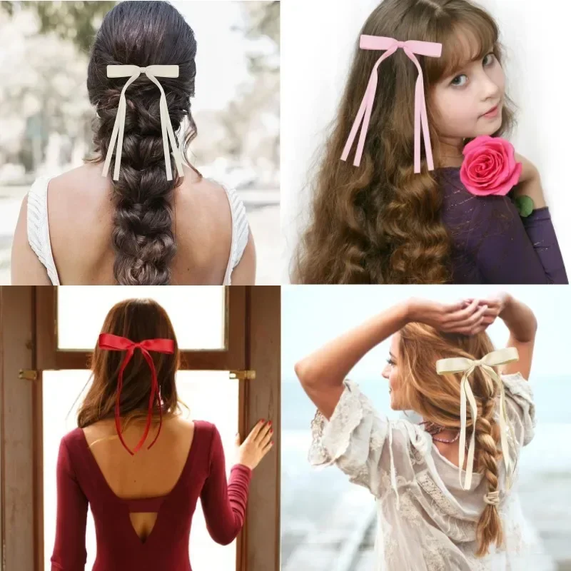 Long Hair Style Hairstyles With Bow Accessories New Solid Color