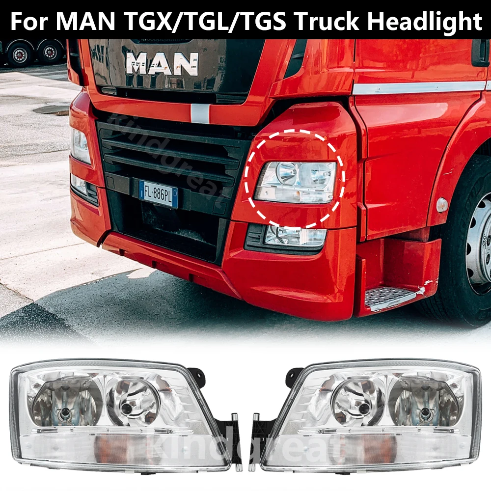 For Man Tgx Tgs Heavy Duty Truck Body Parts Head Lamp Headlight 
