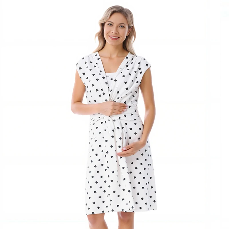 Breastfeeding Dress for Postpartum Women Sleeveless Maternity Clothes Beach Knee-Length Pregnant Women Dress Wear Summer 5 Se0bc33bc620447949b025977e854d3c8g
