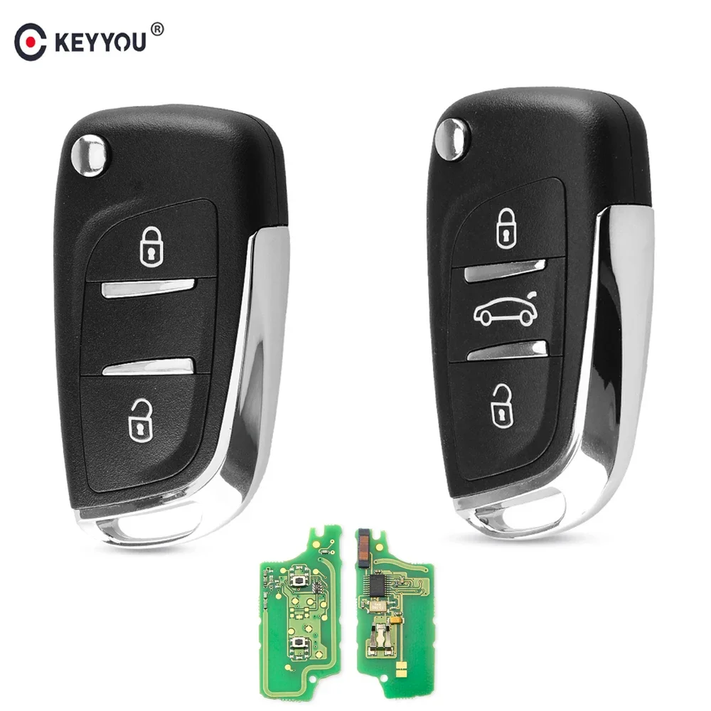 KEYYOU-llave remota modificada de hoja HCA/VA2 para coche, llave de coche con botones, 307 MHz, ASK 308, CE0523, ID46, para Peugeot 408, 407, 3008, 433, 2/3, Partner