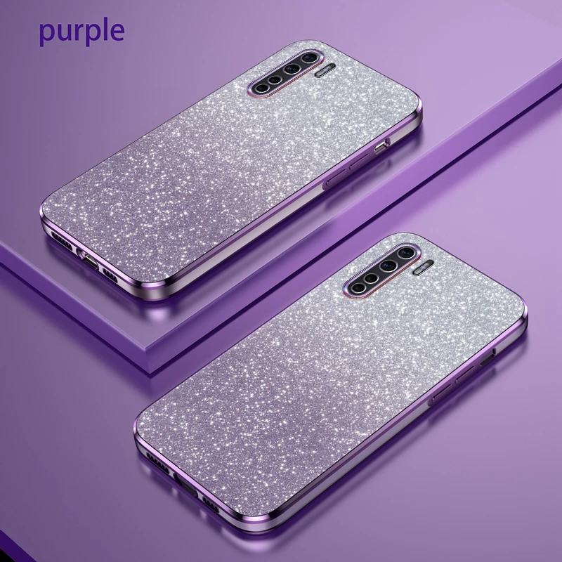 Luxury Gradient Glitter Plating Silicone Back Cover - Enhanced Protective Phone Case