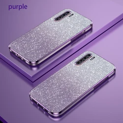 Luxury Gradient Glitter Plating Silicone Back Cover - Enhanced Protective Phone Case - OPPO A91 (Sfdd purple)