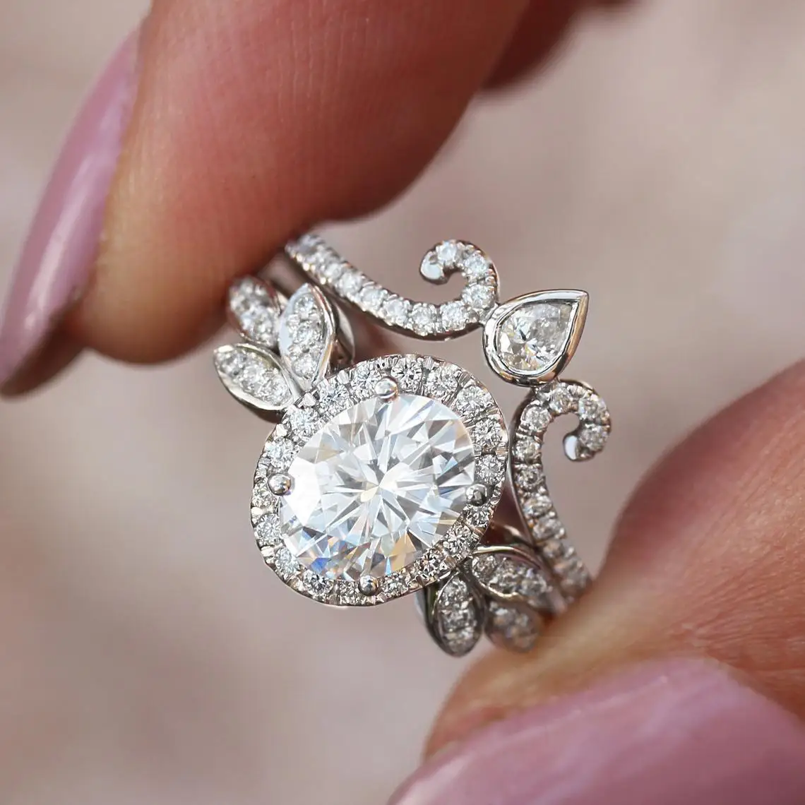 Flower Moissanite Promise ring 925 Sterling Silver AAAAA Zircon Engagement Wedding Band Rings for women Bridal Jewelry Gift silver ring wedding rings silver rings moissanite ring metal flower ring