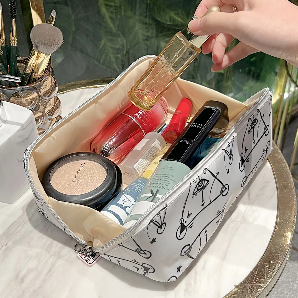 Large capacity portable travel wash bag Square hand hold waterproof cute storage bag