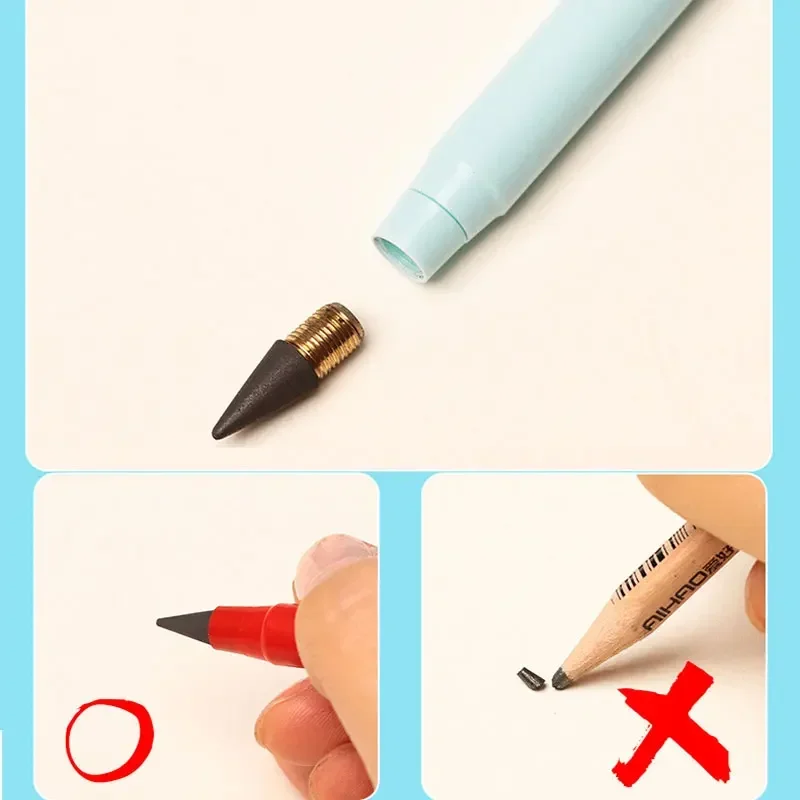 무제한 쓰기 지울 수 있는 미술 스케치 그림 도구, 영원한 연필, 학용품, 학교 문구, 날카롭게 할 필요 없음, 6 개