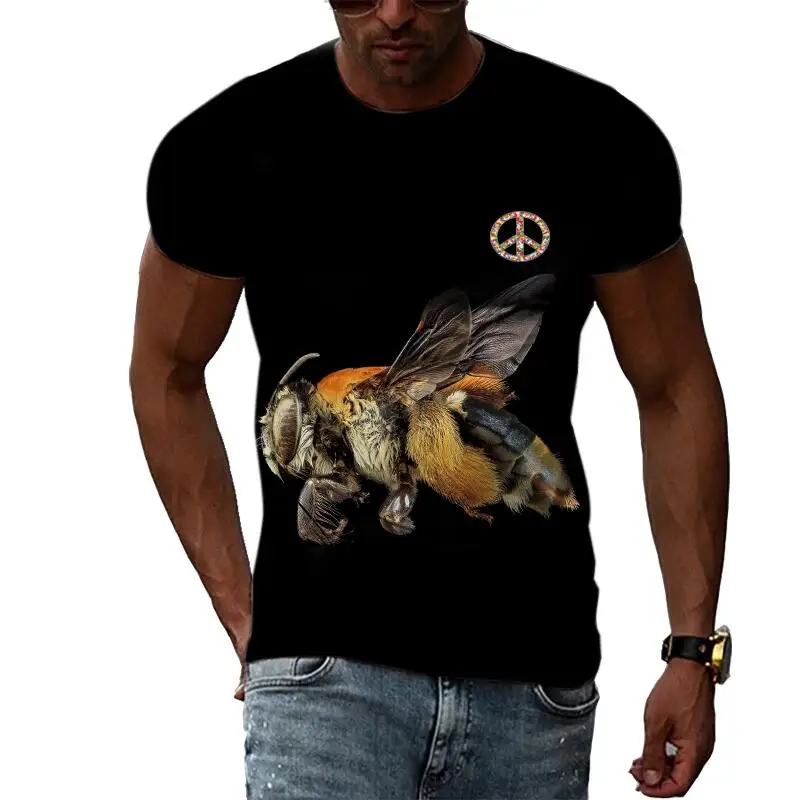 Summer Fashion Bee Picture T-Shirts For Men Casual 3D Print