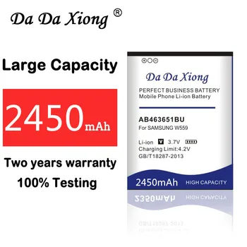 2450mAh AB463651BU Battery For Samsung S7070 S5608 S3370 L700 W559 S5628 C3222 F400 M7500 M7600 S3650 S3830 S5600 High Quality