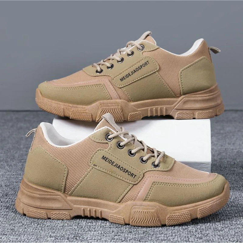

Lightweight Khaki Sports Shoes Seasonal Men's Trend Korean Casual Shoes Outdoor Basketball Mountain Climbing Running Flat Shoes