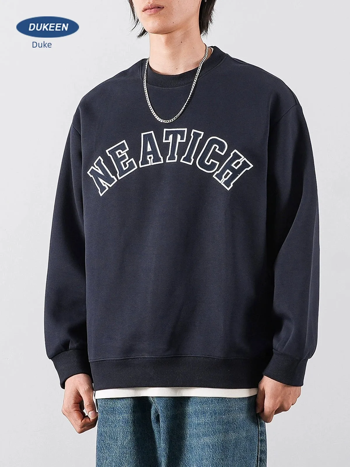 

EN400g Hoodie Autumn Men's 2023 New Round Neck Loose Bottomed Shirt With Letter EmbroidEry Top Trend
