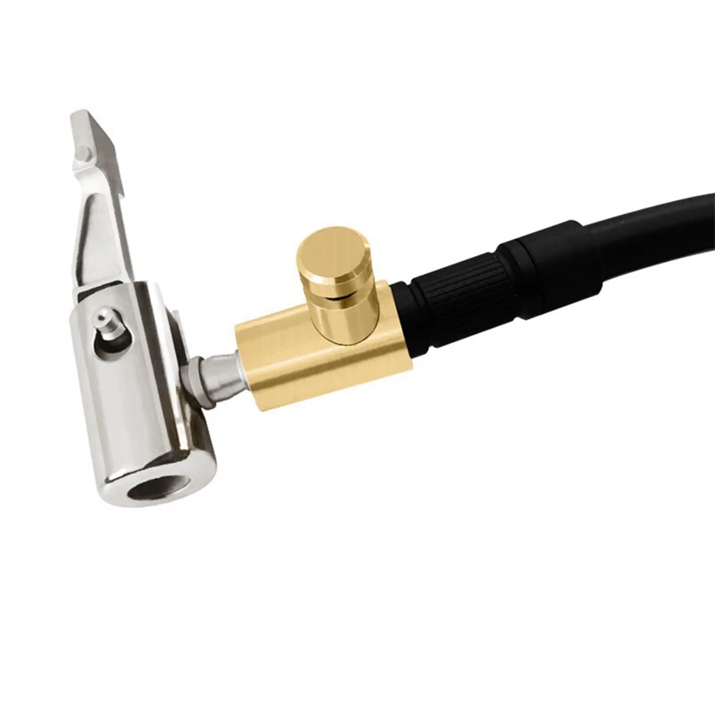 

New Air Pump Nozzle Adapter With Deflation Inflator Valve Connector Head Clip Metal Fast Conversion Car