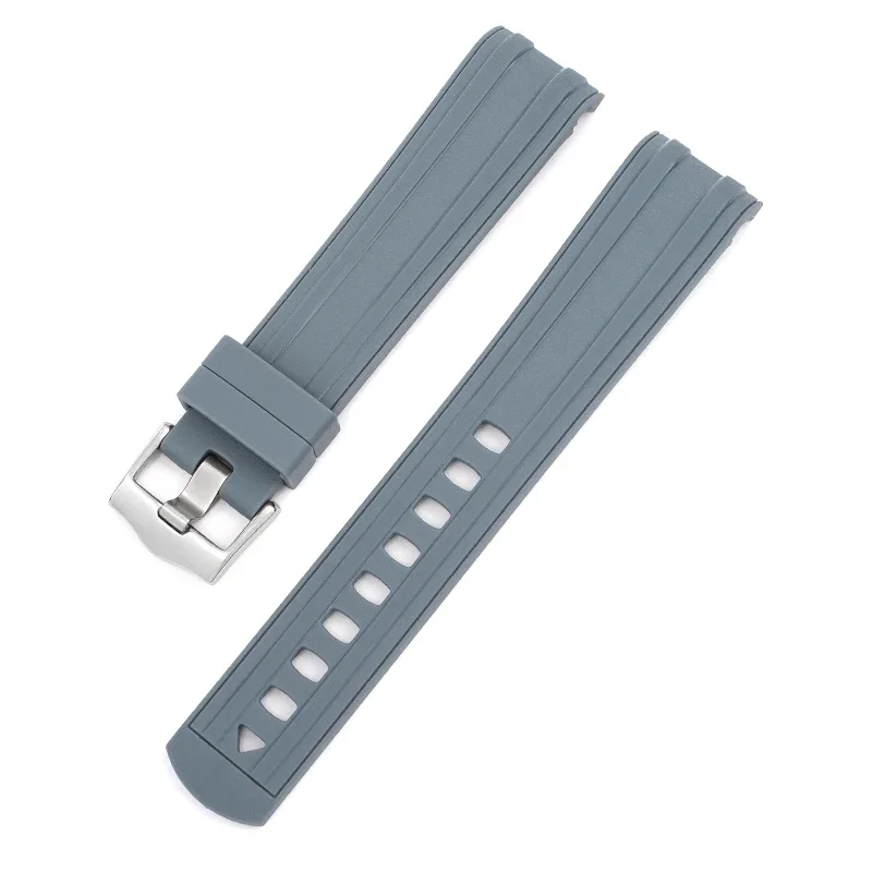 Premium Silicone Rubber Diving Watch Band with Curved End - Universal Strap
