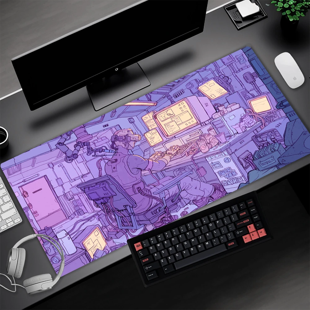 

Purple Mousepad 900x400 1000x500mm Muismat Xxl Gaming Room Accessories Lilac Deskmat Gamer Girl 2077 Anime Mouse Pad 120x60cm