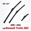 Wiper Front Wiper Blades For Renault Trafic X83 2001 - 2014 Windshield Windscreen Window Car Rain Brushes 24"+21" 1