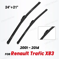 Wiper Front Wiper Blades For Renault Trafic X83 2001 - 2014 Windshield Windscreen Window Car Rain Brushes 24"+21" 1