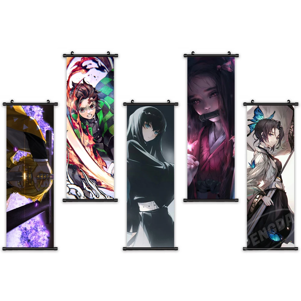 

Wall Art Canvas Kamado Tanjirou Pictures Demon Slayer Poster Plastic Scroll Hanging Anime Painting Print Home Decor Living Room