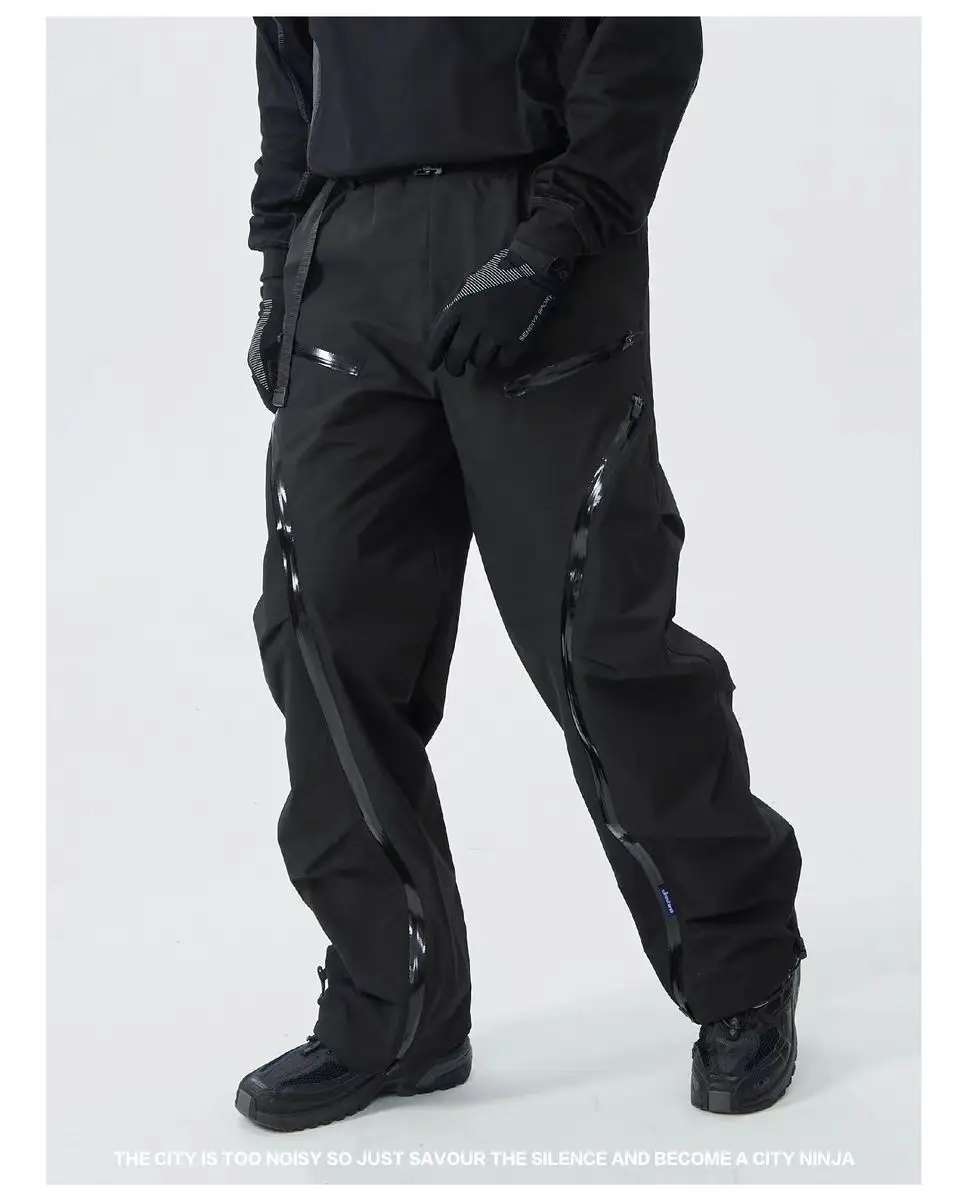 Silenstorm 24aw Outdoor straight leg soft shell pants integrated belt ykk zippers contrast color mesh techwear gorpcore