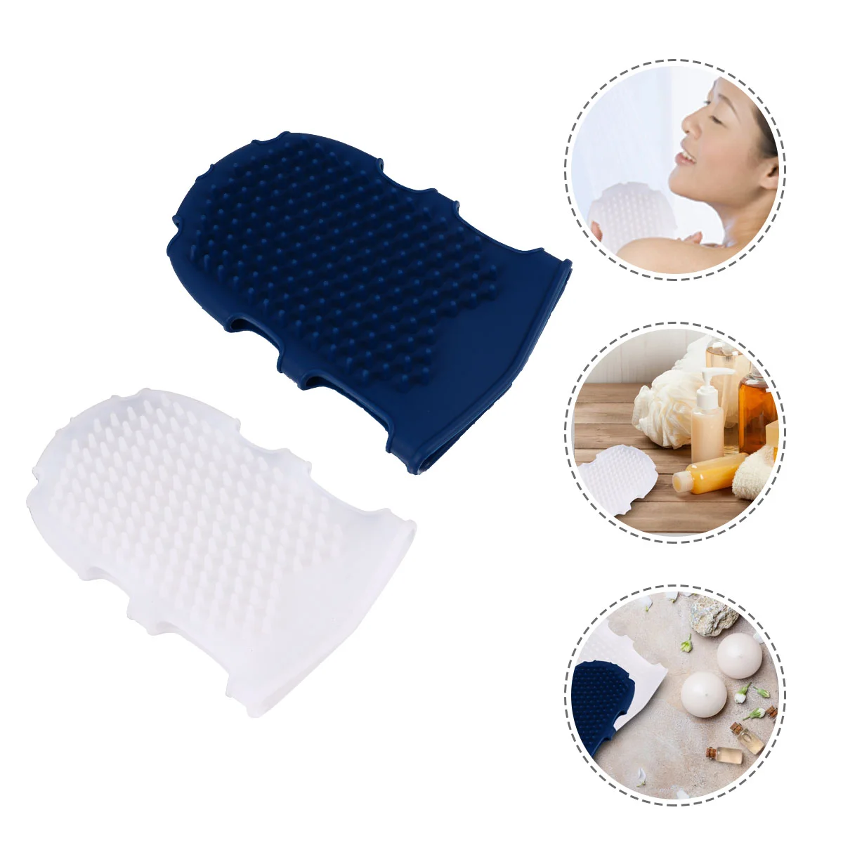 

2pcs Glove Scrubber Silicone Massage (Random Color)