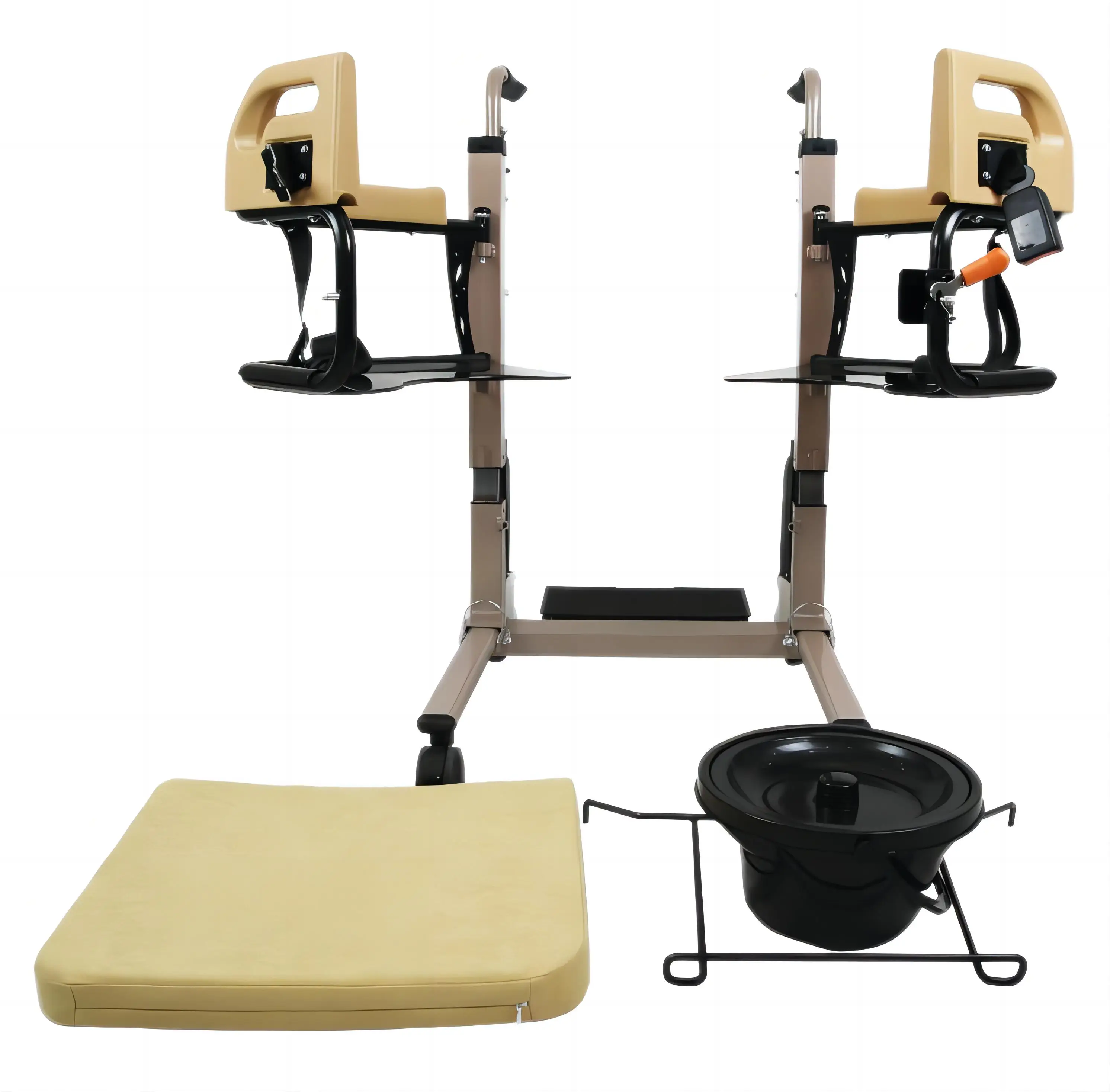 Medical Safety Electric Patient Transfer Lift Chair Adjustable Commode Chair With Controller 2