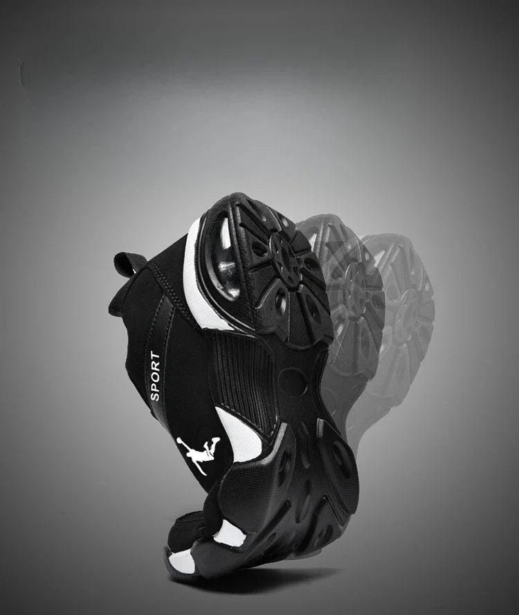 Side profile of professional level lace-up sports shoes for men.