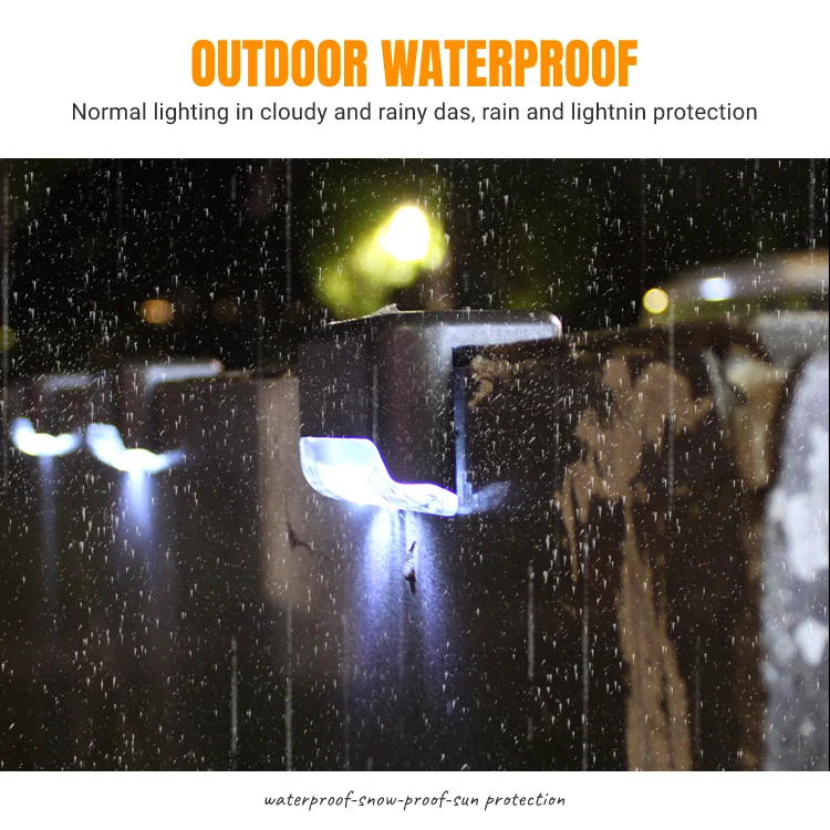 Description Picture 5 of item12Pack LED Solar Stair Light Lamp IP65 Waterproof Passage Courtyard Guardrail Step Night Light for Outdoor Garden Terrace Fence