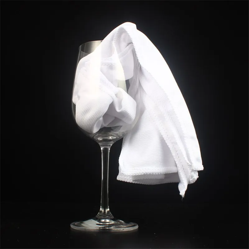 1Pc Microfiber Glass Mirror Cleaning Cloth Kitchen Towel Wipe Wine Glass Napkin Metal Polishing Car Window Clean