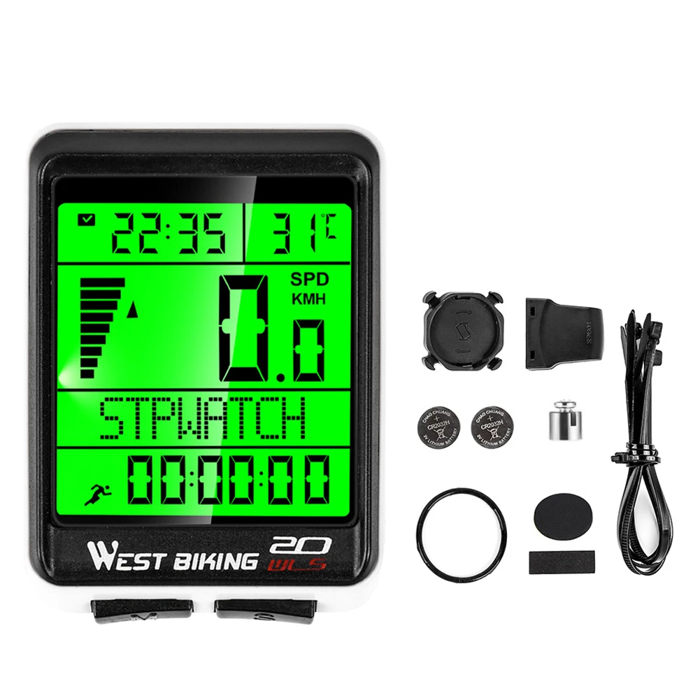 

WEST BIKING Bicycle Wireless Computer MTB Road Bike Odometer Multifunction Cycling Stopwatch Speedometer Rainproof Bike Computer