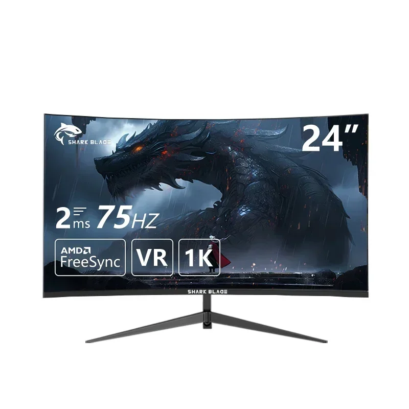 Monitores Lcd Curvos Para Gaming, Pantalla De 24 Pulgadas, 75Hz, Pc, 1080P, Panel Ips, Compatibile Con Hdmi Escritorio